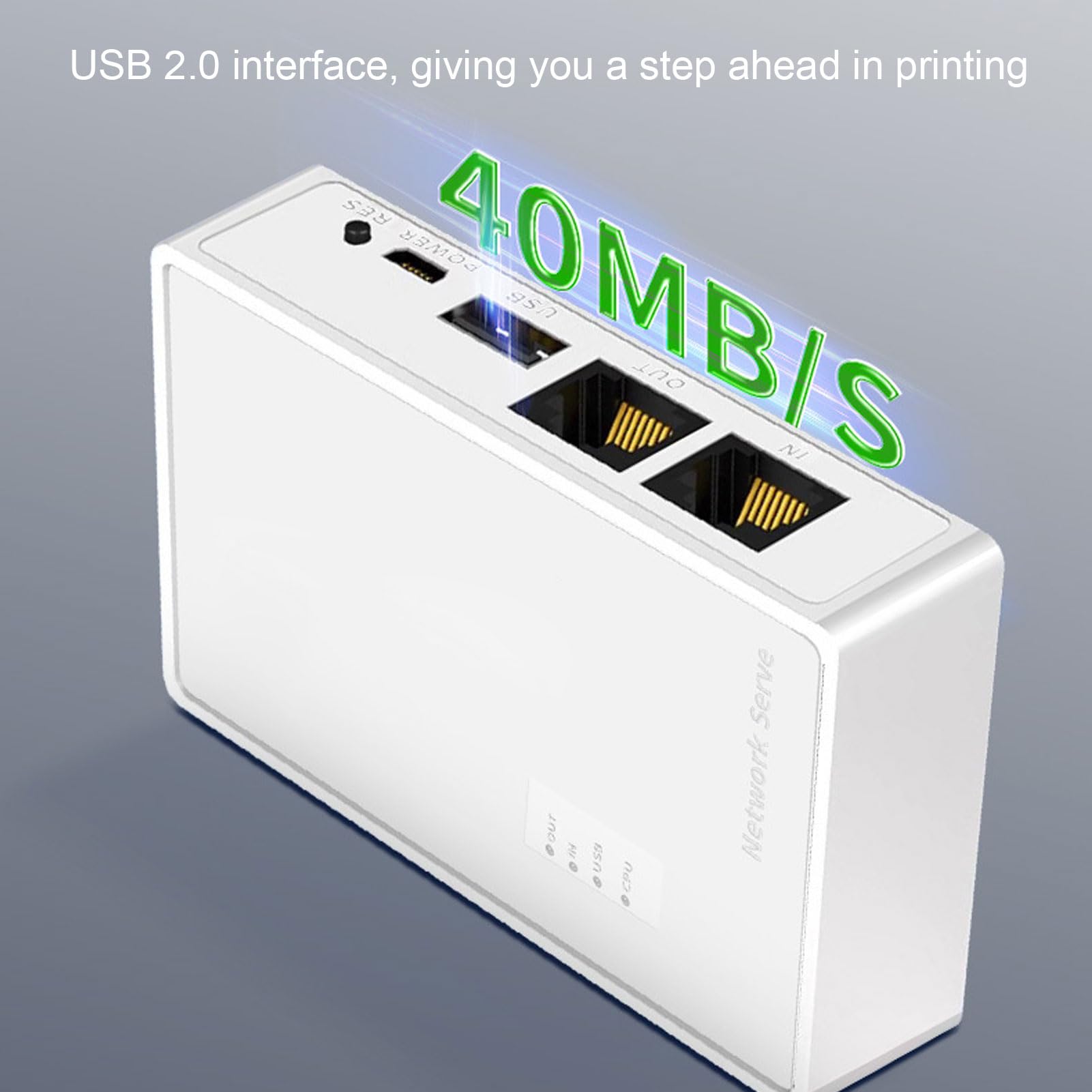 Annadue Wielofunkcyjny Serwer Druku USB do Użytku Biurowego Udostępnij Urządzenia USB, Takie Jak Drukarki, Skanery, Bezprzewodowo w Sieci Wi-Fi, ABSZasilanie: 1A<