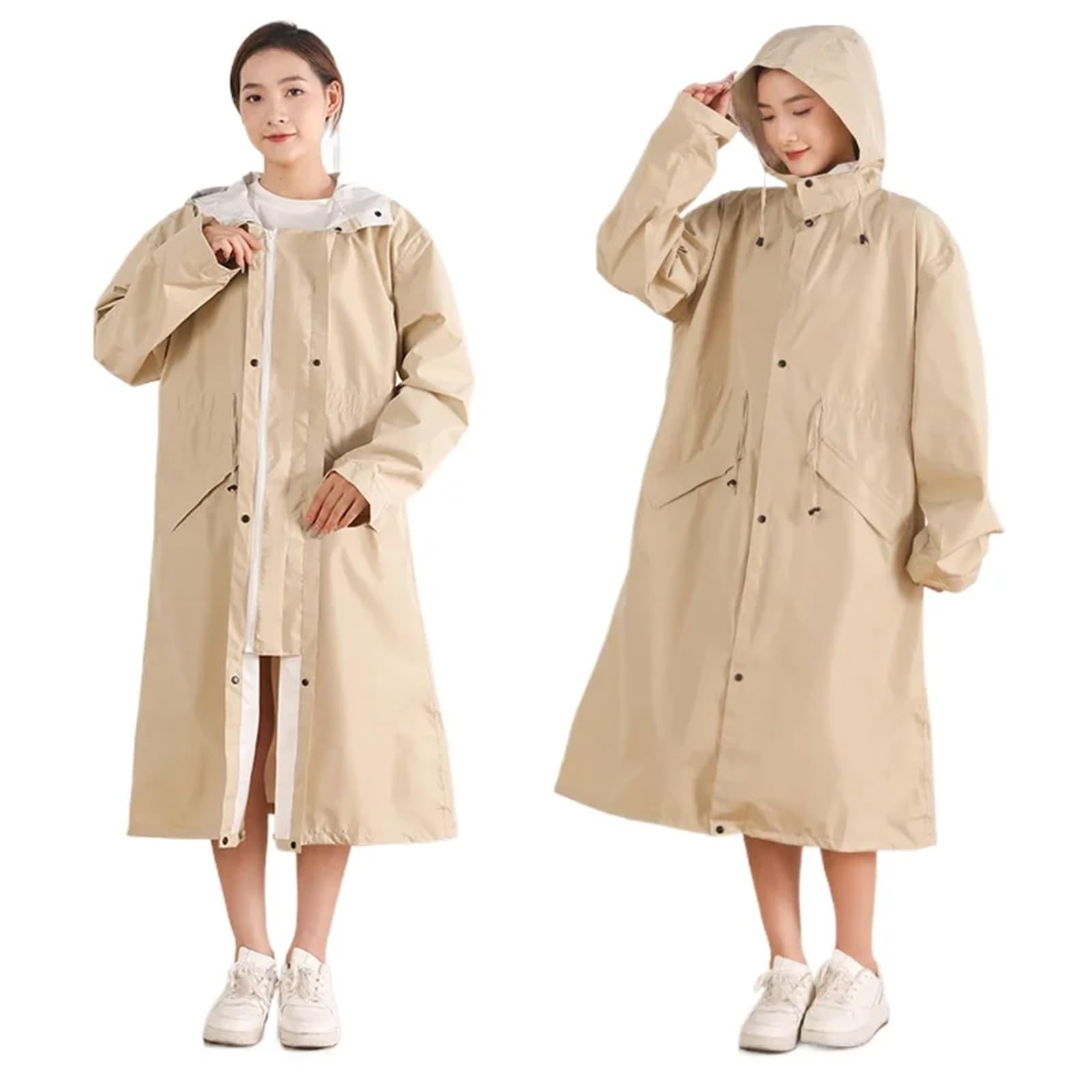 Chubasqueros Impermeable Gabardina larga impermeable for mujer, unisex, for exteriores, senderismo, poncho de lluvia resistente