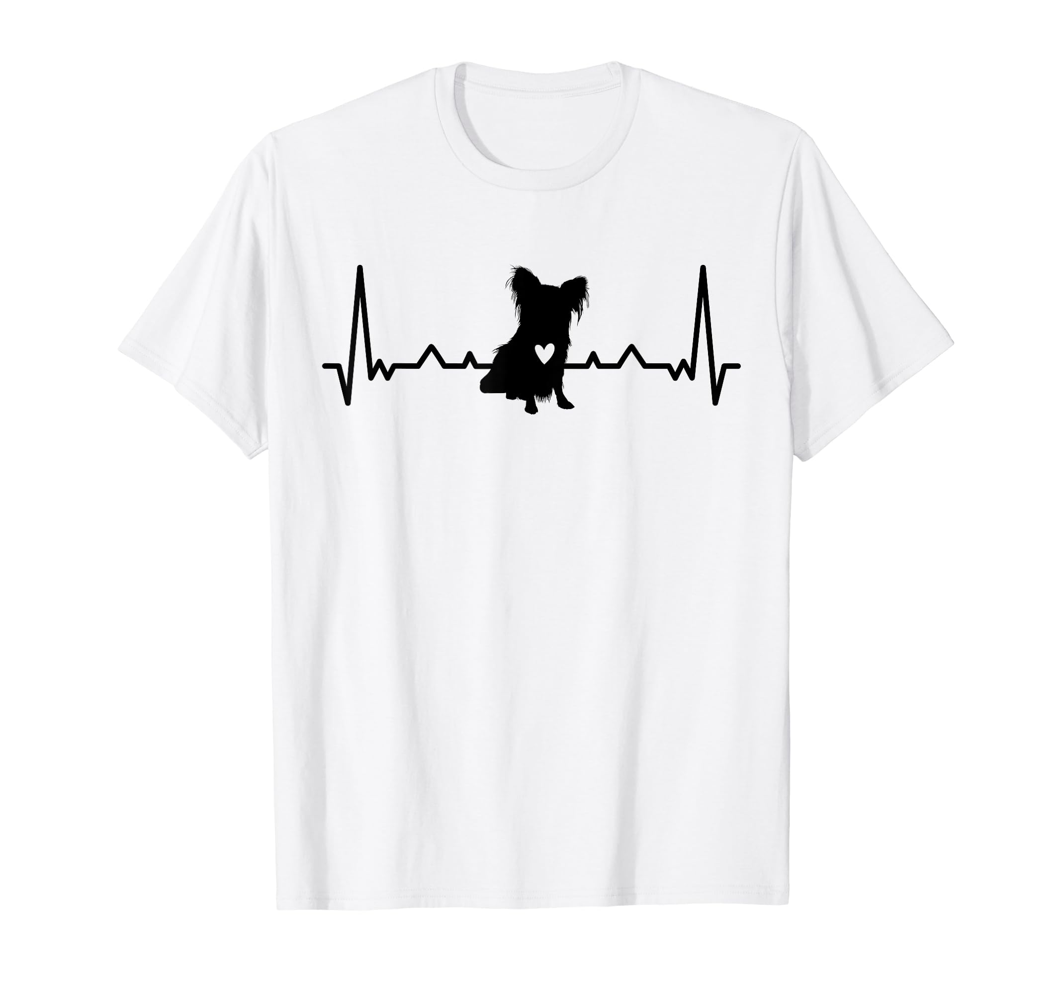 Papillon Heartbeat Funny Papillon Owner Dog Lover T-Shirt