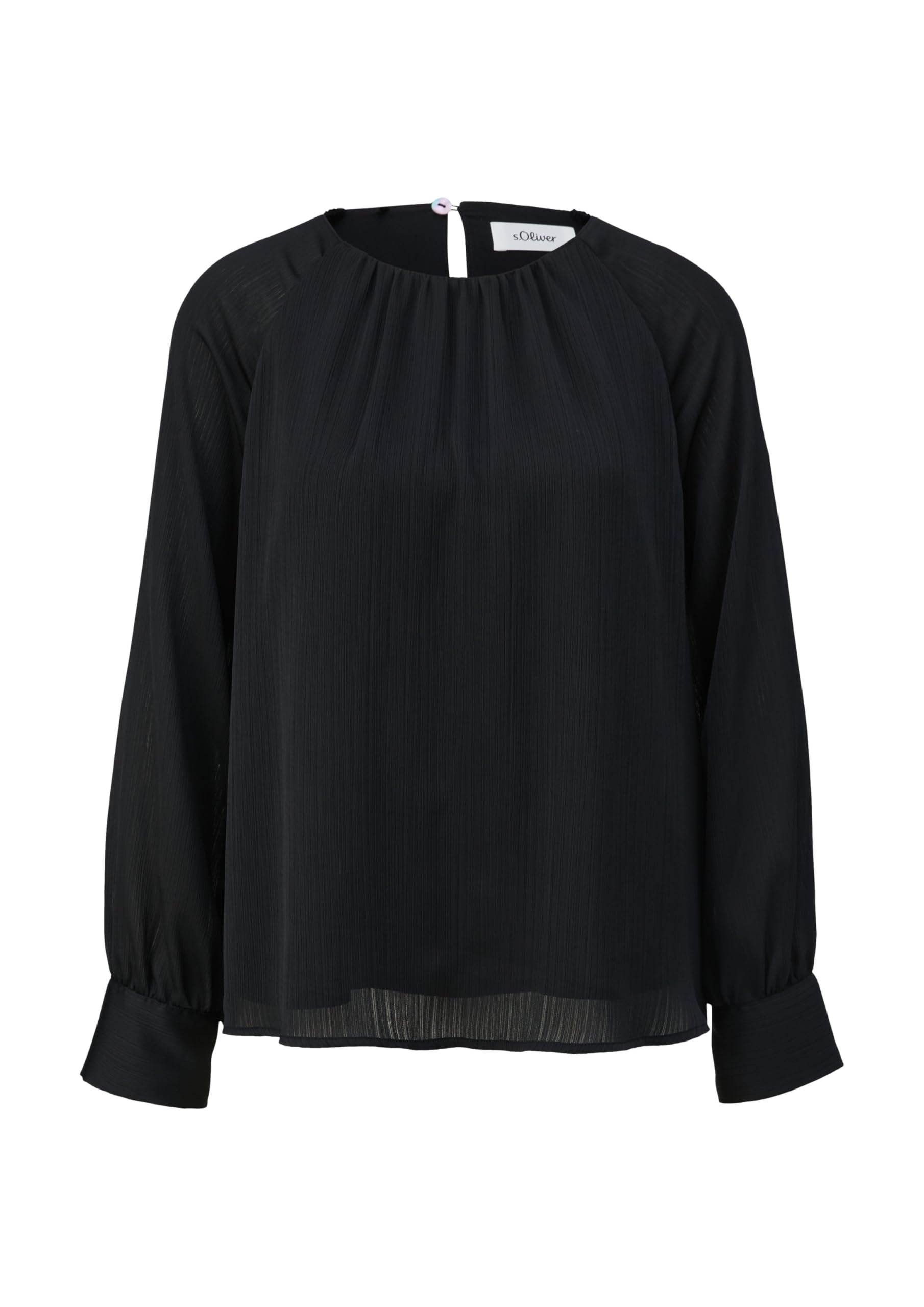 s.Oliver Black Label Damen 2139044 Chiffon-Bluse mit Webstruktur (1er Pack)