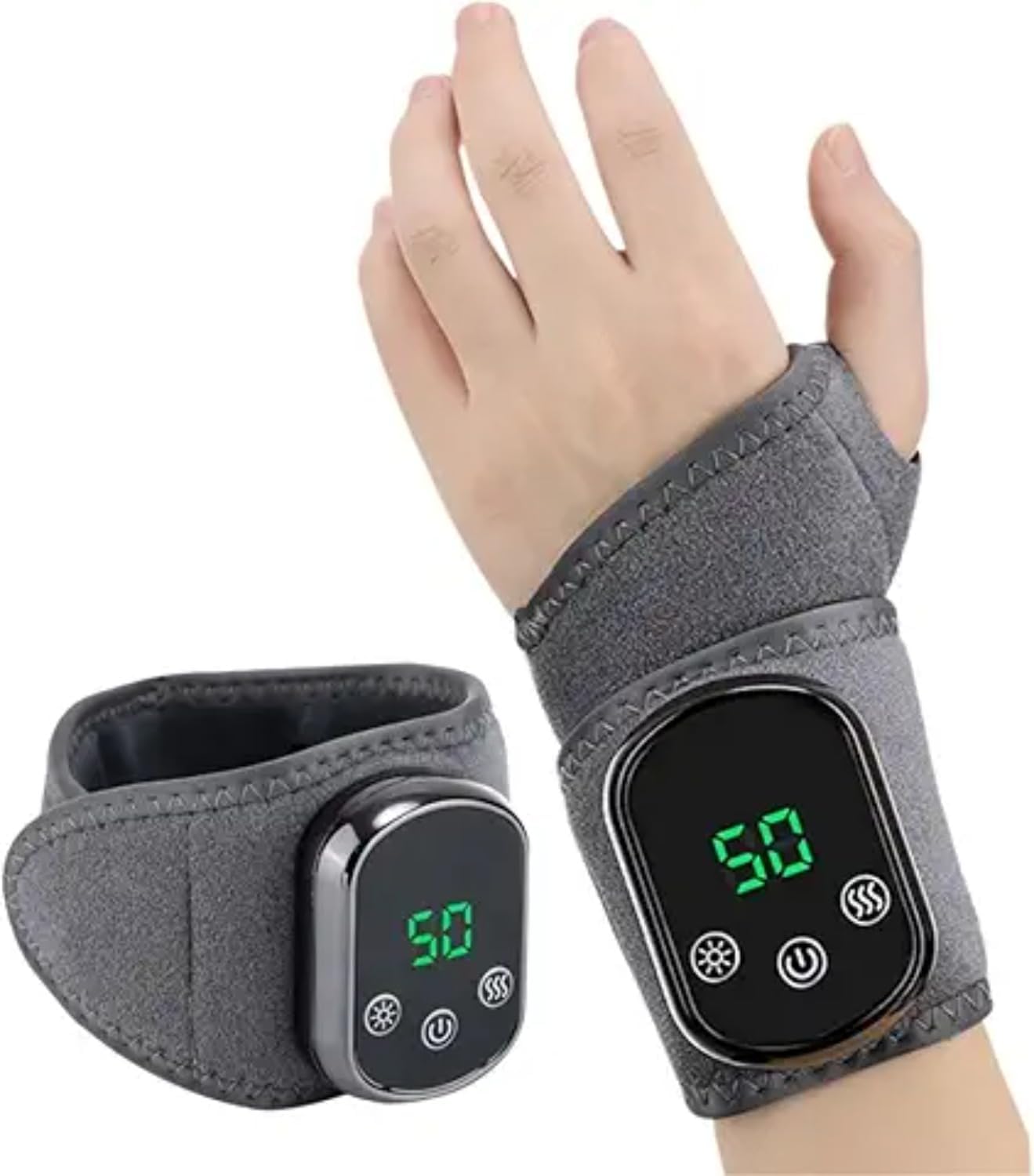 Nuviol Reflow for Carpal Tunnel Original,Pain Relief, Heated Hand Massager with 5 Heat & Vibration Modes, Therapy for Carpal Tunnel, Arthritis (Grey-X1PCS)