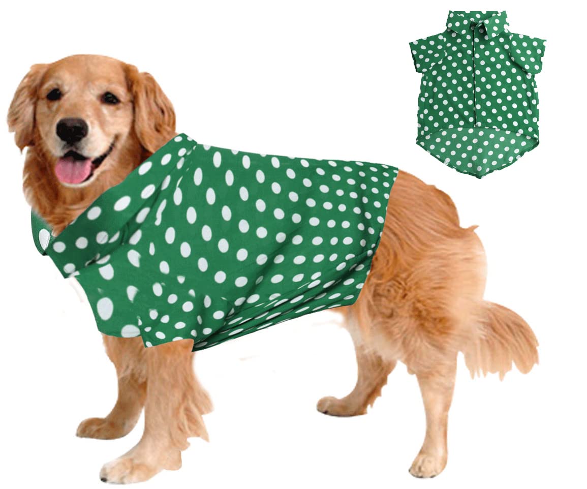 Sage Square Funky Soft Material Dog Shirt | Cool/Funky Print Pet | Soft Light Weight | Comfortable & Breathable Dog Clothing | Trendy Vest Outfit (Polka Green) (Medium - 18 inches) (B0BML4TZX1) Amazon Price History, Amazon Price Tracker
