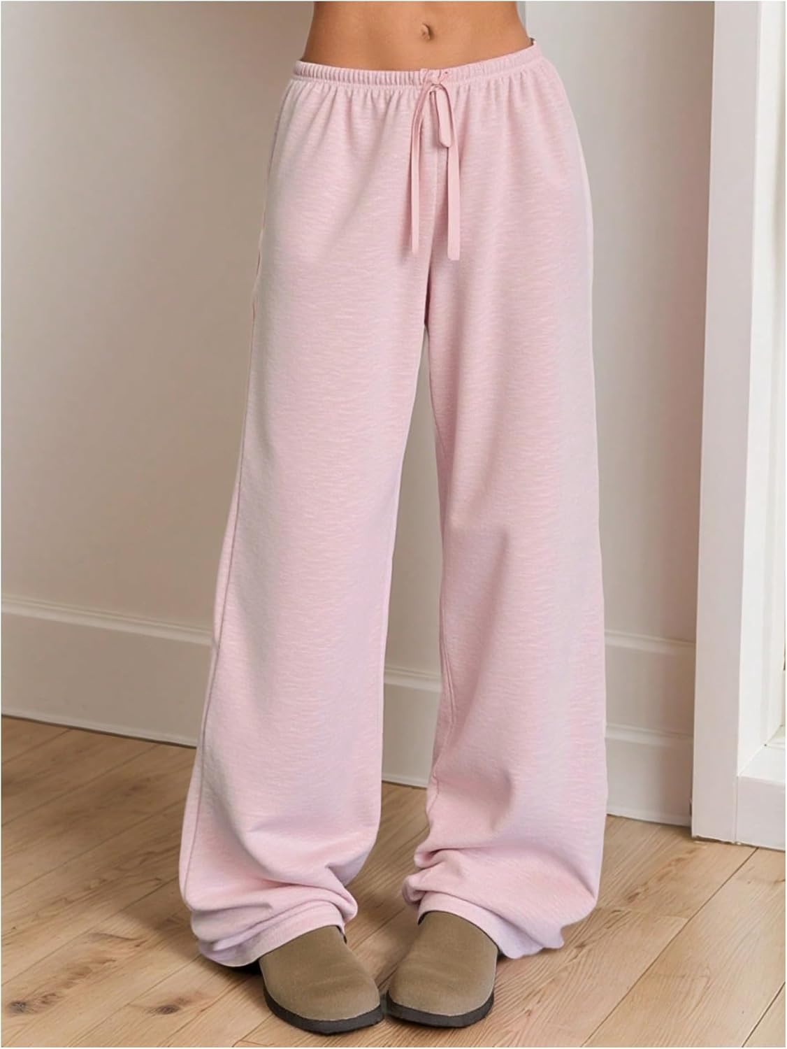 Girl's Wide Leg Baggy Pants Elastic Waist Sweatpants Preppy Casual Long Trousers Joggers Trendy - Image 5