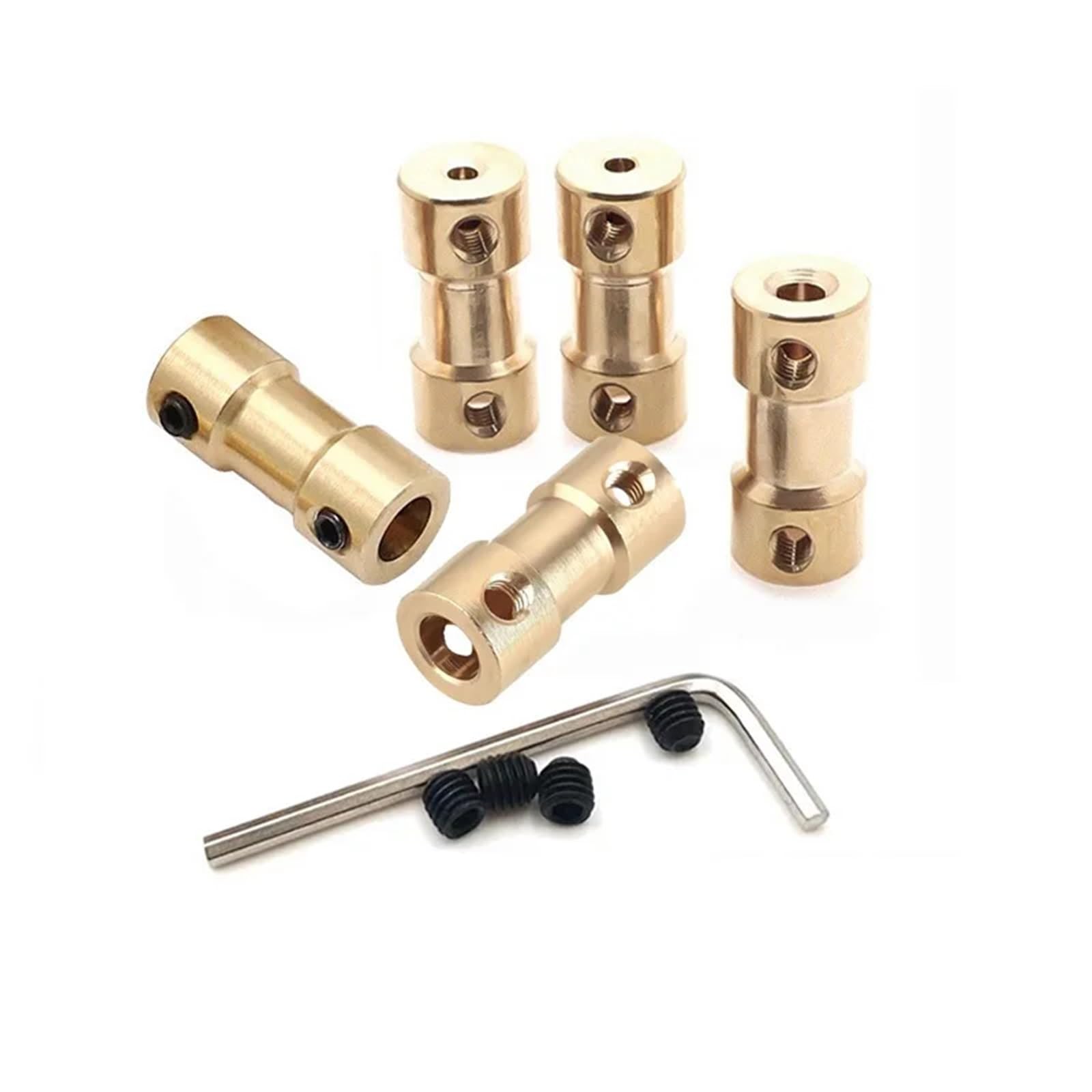 5 sztuk złączek wału silnika, adapter tulejowy z mosiądzu, przegub przekładni 2/2,3/3/3,17/4/5/6 mm do łodzi RC, samochodów i samolotów (2 mm-3,17 mm)