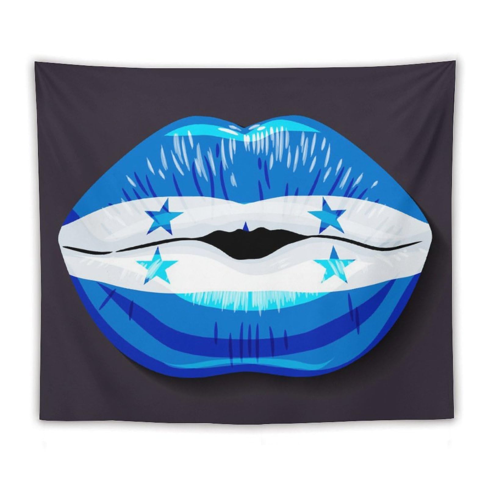 XingFox Honduras Flag Lips Tapestry Wall Hanging, National Flag Art Wall Decoration Tapestry, For Bedroom Living Room Dorm Home Decoration, 50"x60"