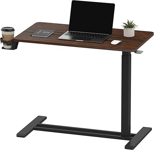 Vista 18 de SANODESK Mesita de noche médica ajustable con ruedas ocultas, mesa de escritorio neumática para computadora portátil de pie con bandeja, hospital