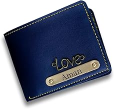 Customized Wallets for Men's | Leather Purse for Boys or Men | Personalized Gifts for Birthday or Anniversary (Pack of 1) (Blue)
