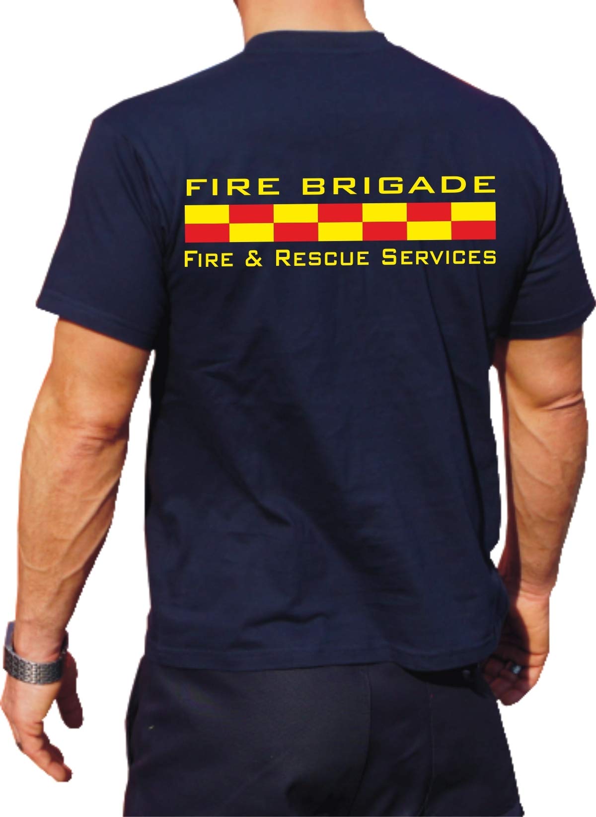 feuer1 T-Shirt Navy FIRE Brigade - Fire & Rescue Services