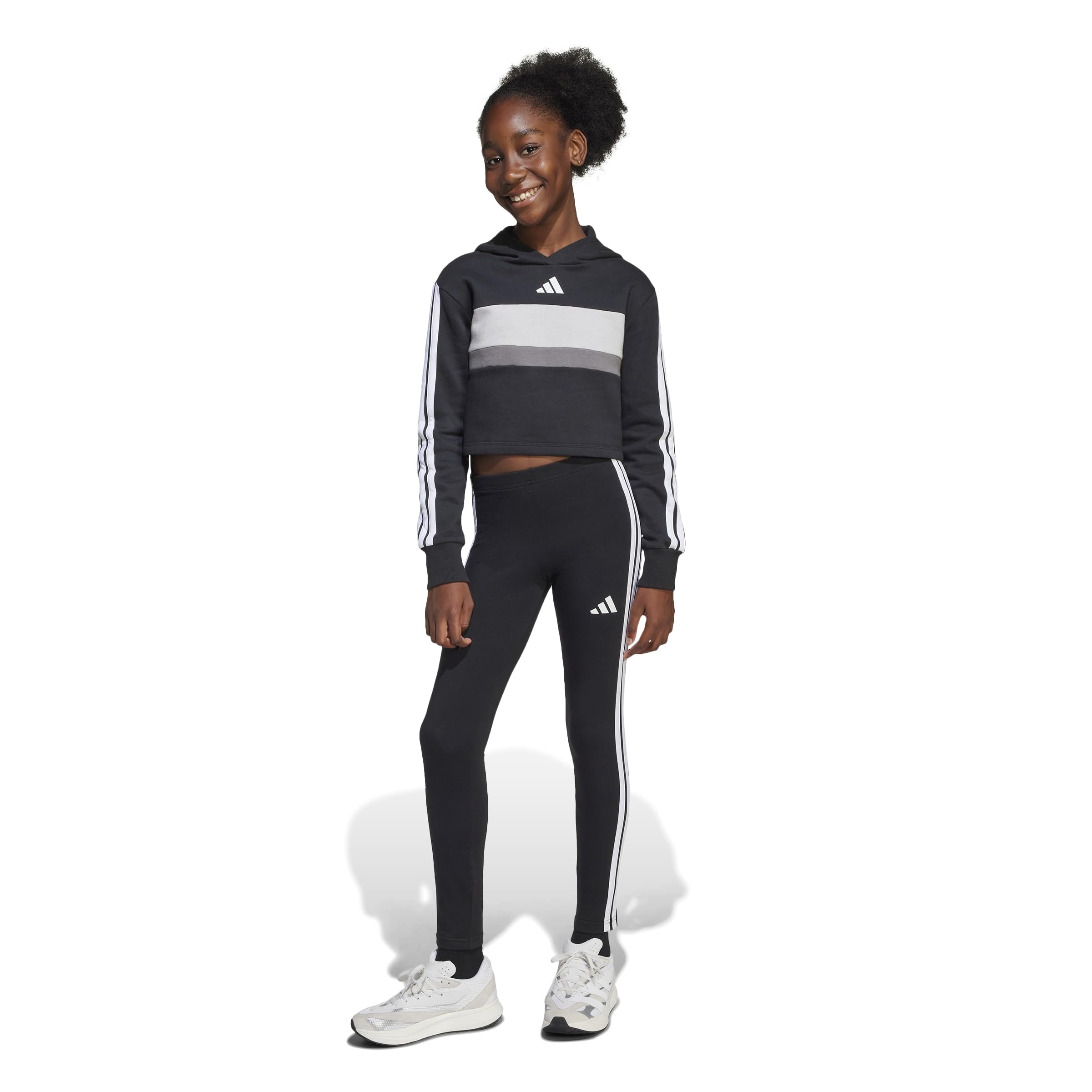 adidas Dresy Dziewczynki Seasonal Essentials Tiberio 3 Stripes Fleece Leggings Set