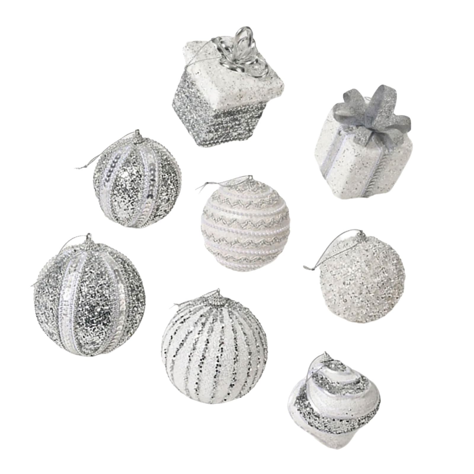 Elnwnnkc 8Pcs Glittering Christmas Ball Baubles Ornament Shatterproof Christmas Tree Hanging Ball Decorations for Wreath Window Colorful Hanging Decorations