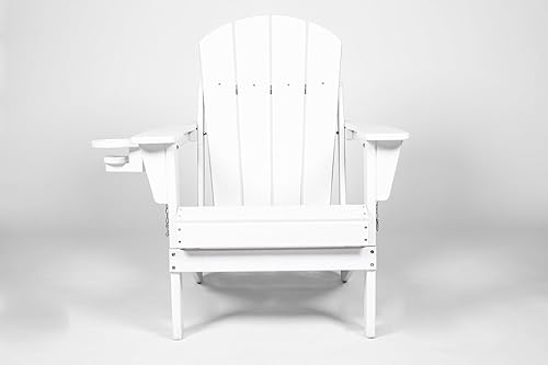 Miniatura 6 de RESINTEAK - Silla plegable Adirondack con soporte para tazas, asiento cómodo extra ancho, muebles de patio para fogatas al aire libre, terraza y
