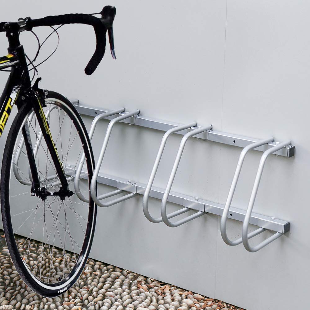 Sonnewelt 3x Aparcamiento Soporte para Aparcar Múltiple Aparcamiento para Bicicletas Exterior Suelo Soporte Bicicleta para Suelo y Pared bicis Aparcabicis para 3 Bicicletas