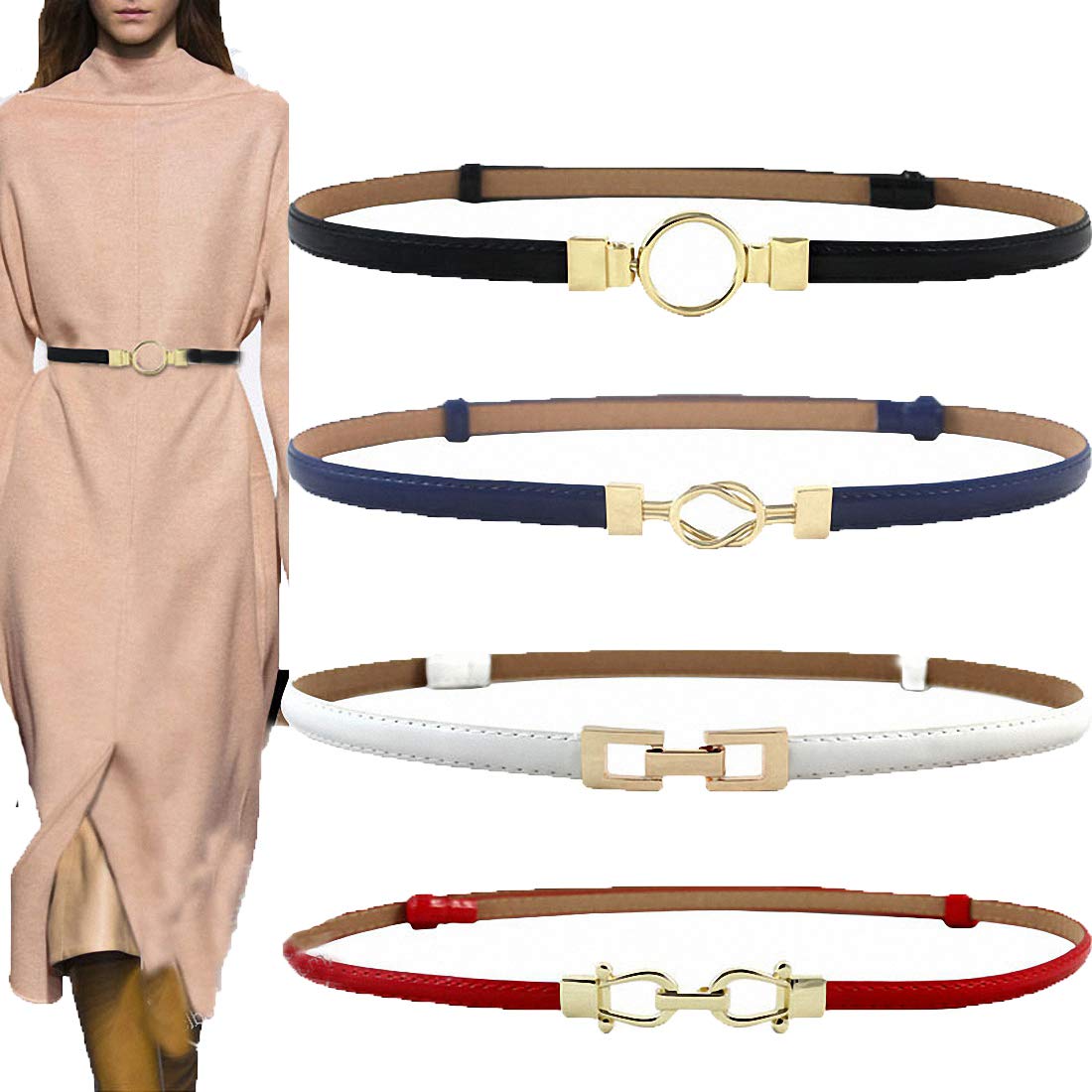 Womens Vintage Wide Elastic Waist Belt Stretch Retro Cinch Dresses Belts for Ladies