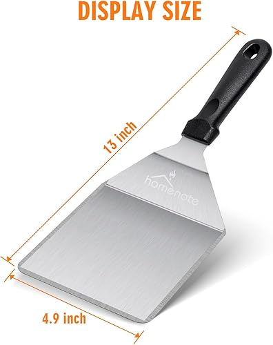 Miniatura 6 de HOMENOTE Espátula para hamburguesas, espátula de hamburguesa extra ancha, espátula profesional para hamburguesas para plancha plana, parrilla de
