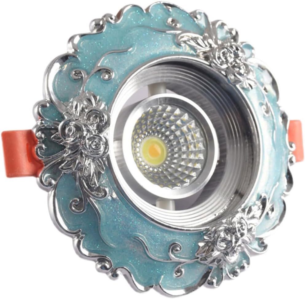 3CCT Dimmable LED Recessed Downlight Coastal Blue Resin Eyeball Retrofit Spotlight | 3W/5W/7W/10W, CRI 80+ for Bedroom, Kitchen & Living Room,Dimmable Ceiling Light with Coastal Style Design