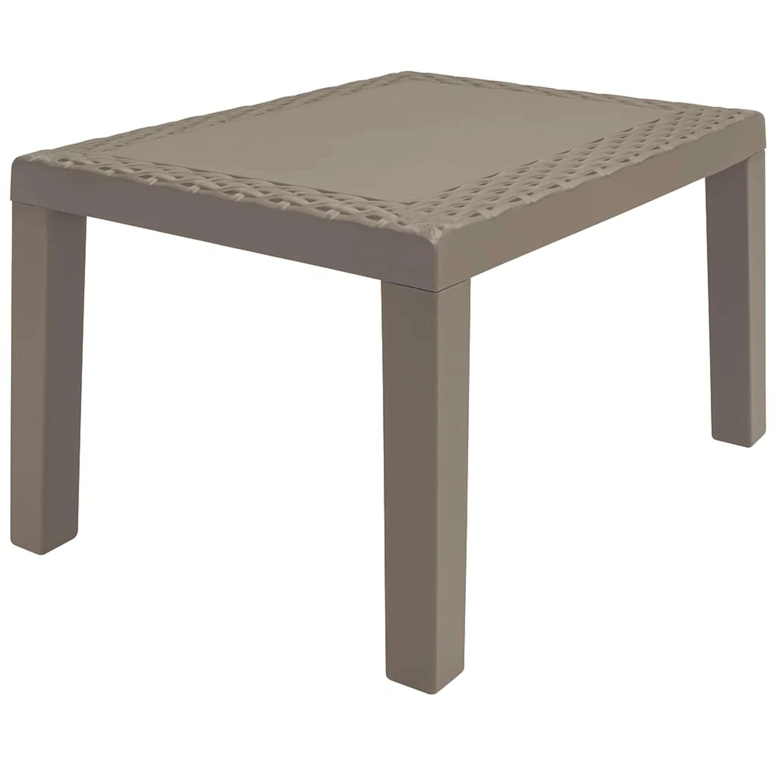 Miroytengo Mesa de Centro Jack para Exterior Estilo Moderno en Color Marrón Fija Fabricada en Polipropileno 46x59 cm