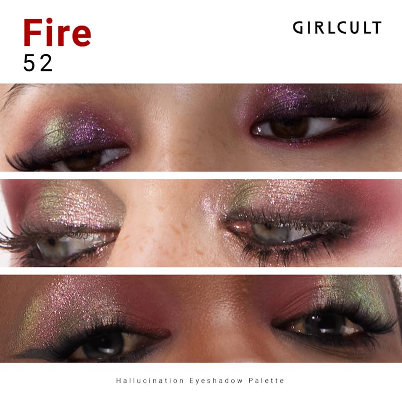 GIRLCULT 4-Color Eyeshadow Palette - Highly Pigmented Matte & Glitter Long-Lasting Eyeshadow Quad, Blendable Radiant Finish with Built-in Mirror for Precision Application #52 - Image 3
