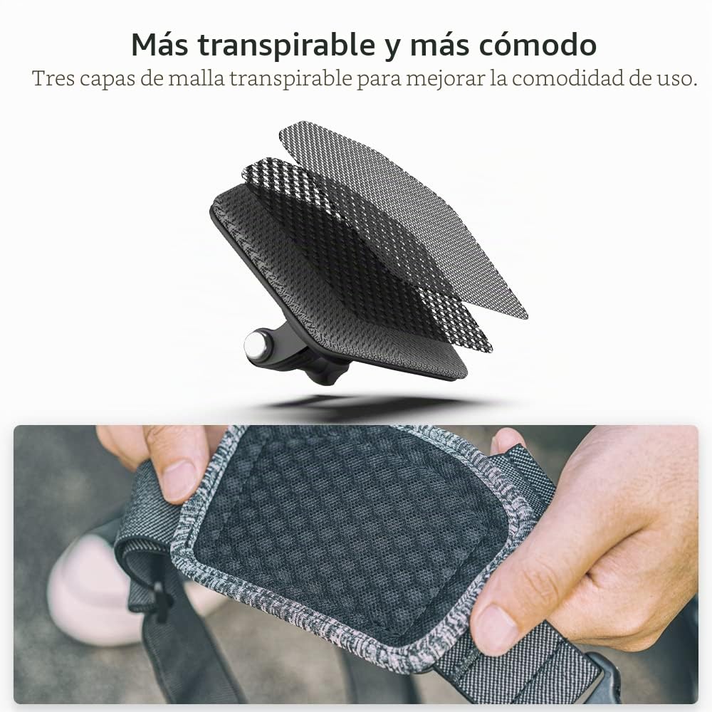 Soporte de Correa de Pecho Ajustable Compatible con GoPro Hero 13/12/11/10/9/8/7/6/5 Negro, dji Osmo Action 5 Pro/4/3/2, Insta 360 One R y la mayoría de cámaras de acción