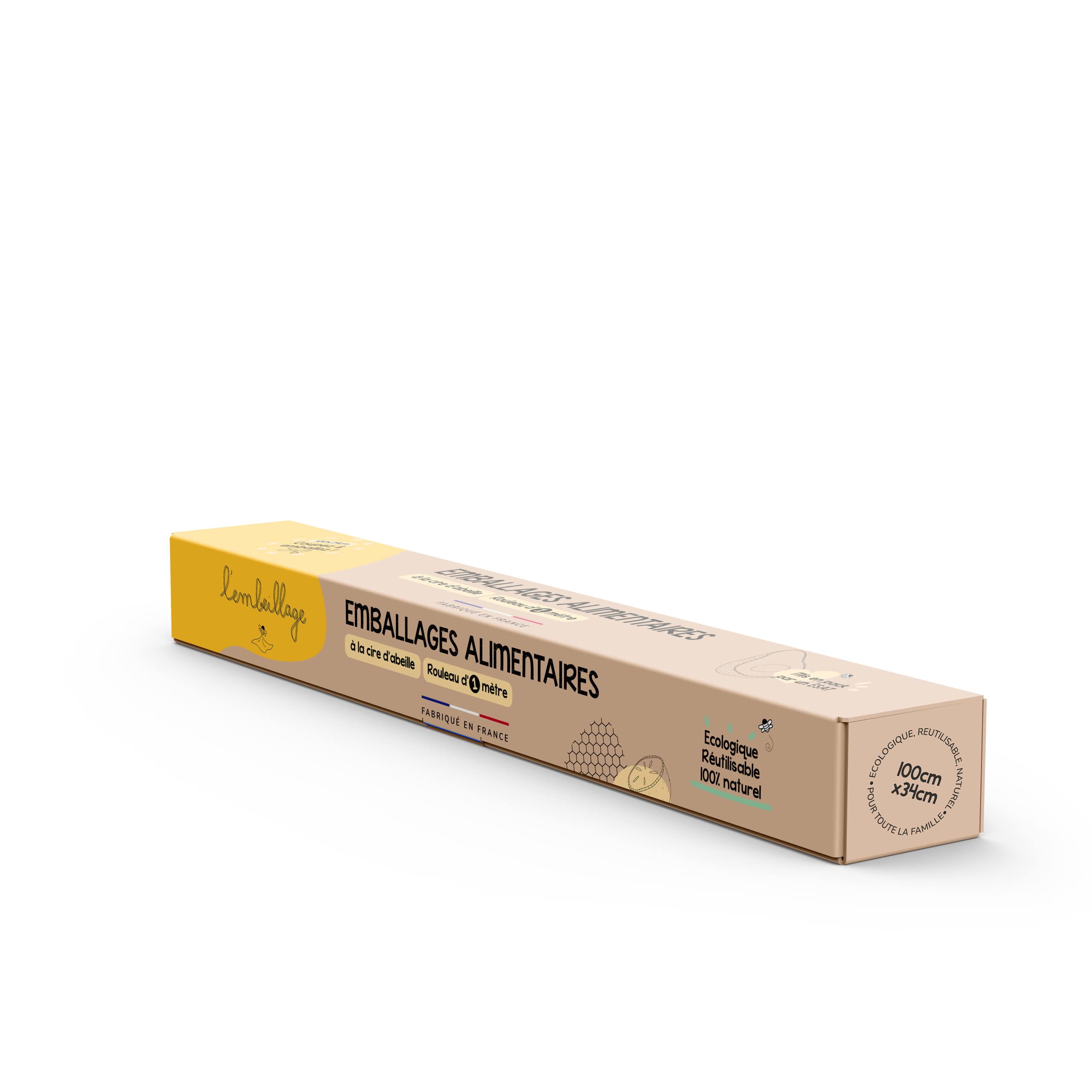 L'Embeillage®, Le Bee Wrap français - Rouleau d'1 mètre - Emballage