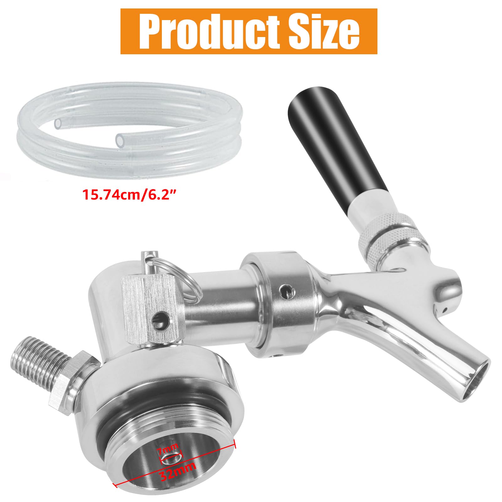 Rubinetto per Birra per Mini erogatore di fusti in Acciaio Inox, Mini erogatore di fusti per Mini erogatore di fusti per Mini erogatore di Birra Portatile da 2L/3,6L/4L/5L/10L