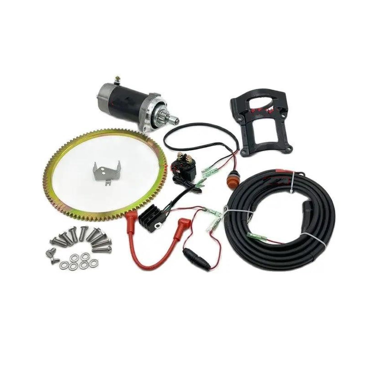 Motor Arrancador Para Suzuki Dt40 40hp Kit De Arranque Eléctrico Con Soporte De Anillo De Engranaje De Arranque De 2 Tiempos Arranque