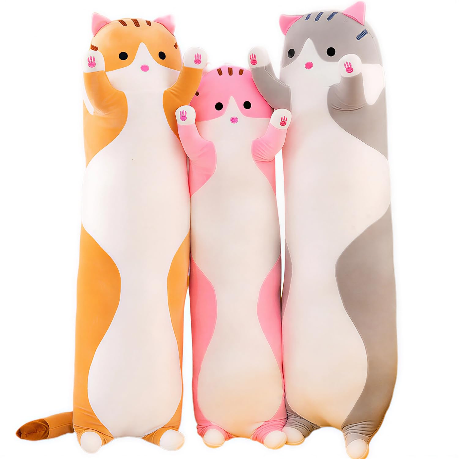 Kekeso Long cat plush Pillow, Soft & Cuddly Cat Plush Pillows - Large Cat-Themed Body Pillows, for Birthdays, Christmas, and Children’s Day(Gray,130cm) — image 1