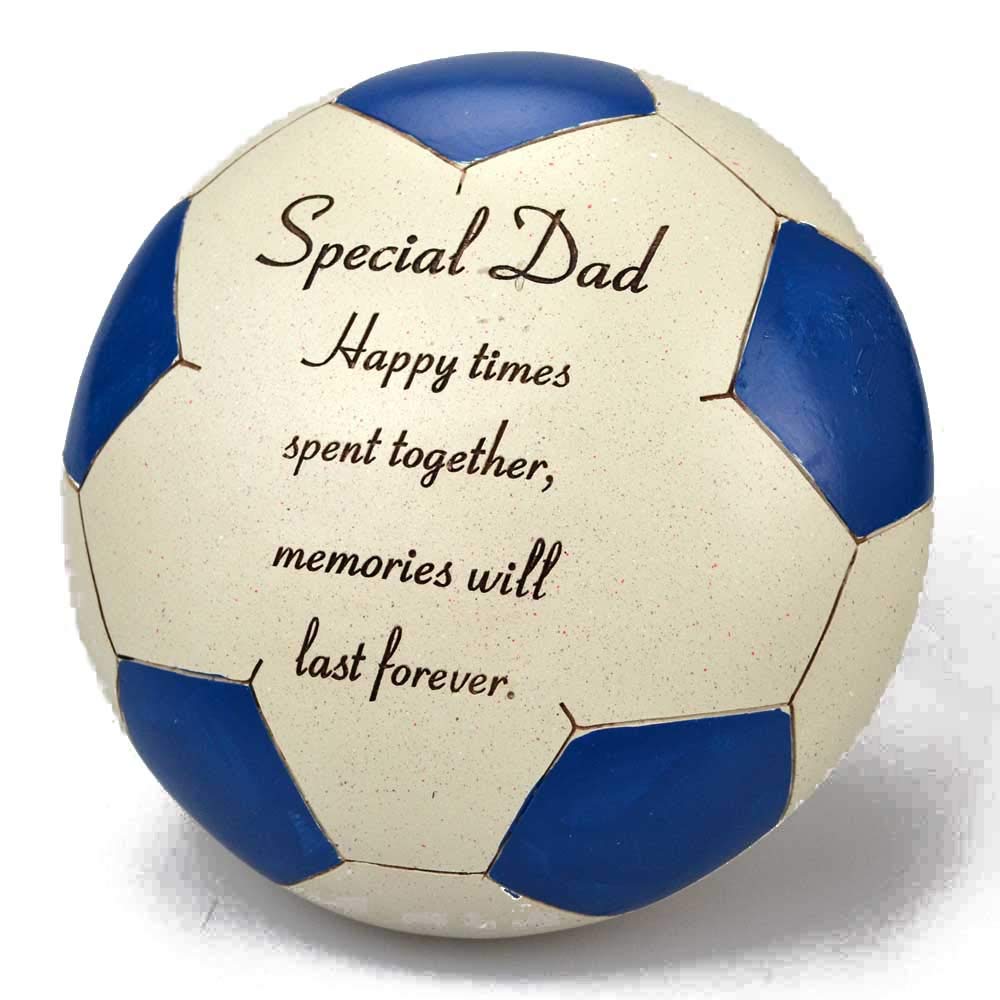 Special Dad Sadly Missed Blue Football Memorial Plaque Grave Ornament Tribute