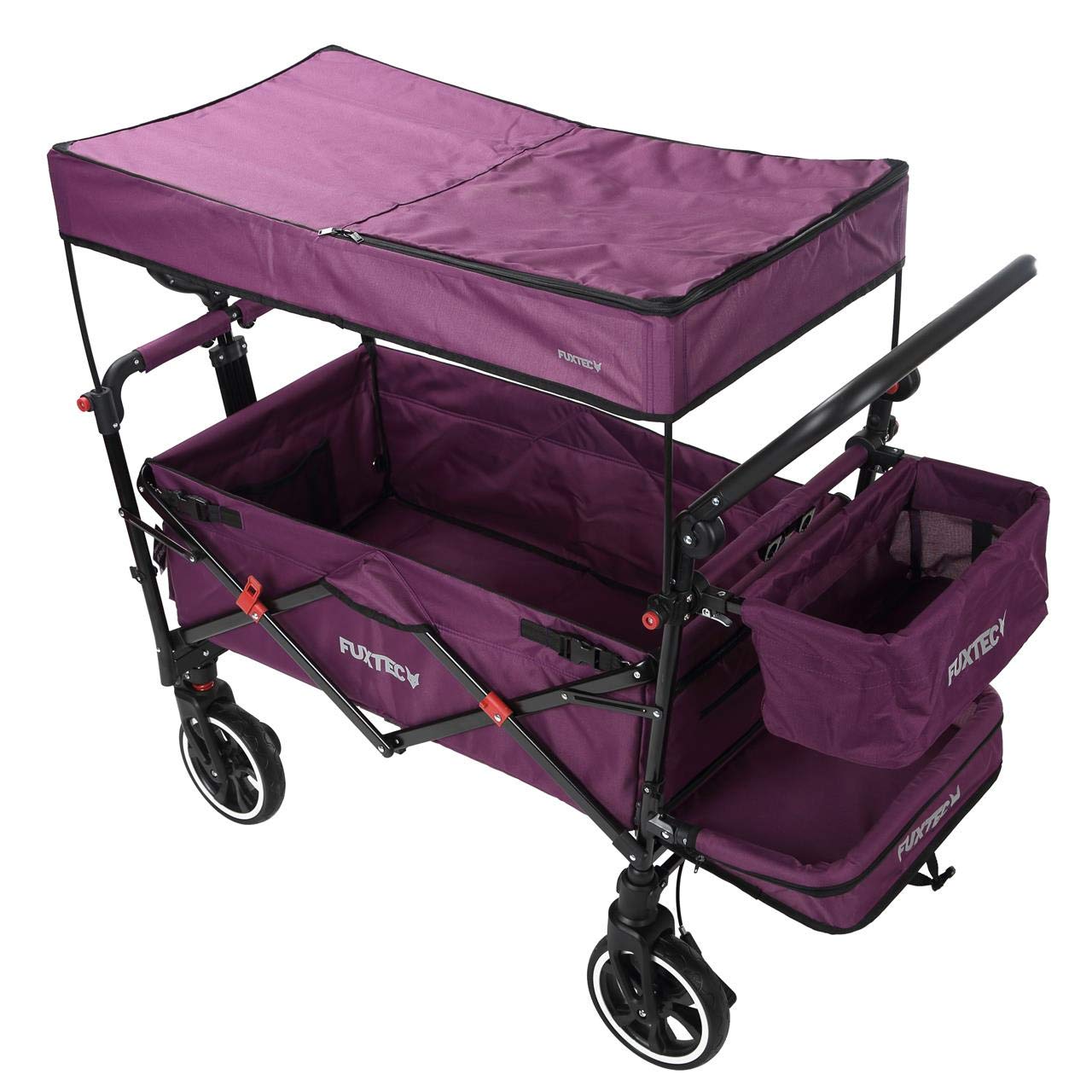 FUXLIFE handcart FX-CT850 purple, comfort foldable, children's transport trolley with sun canopy