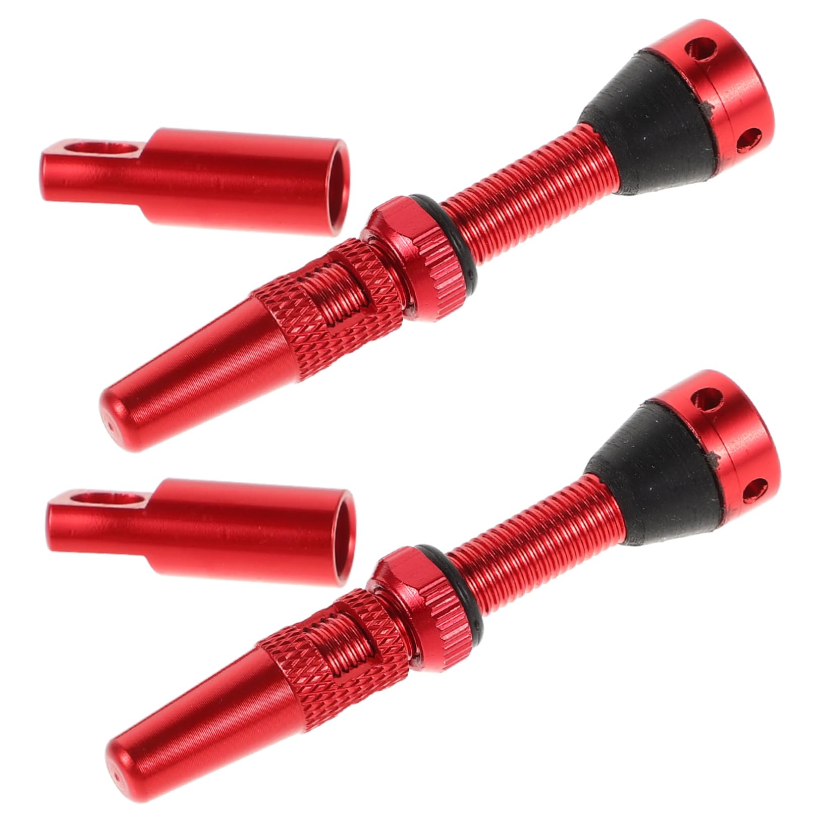 GALPADA Tubeless Tire Kit 2pcs Aluminum Alloy French Vacuum Valve Set Side Hole for Quick Easy Bike Tire Inflation