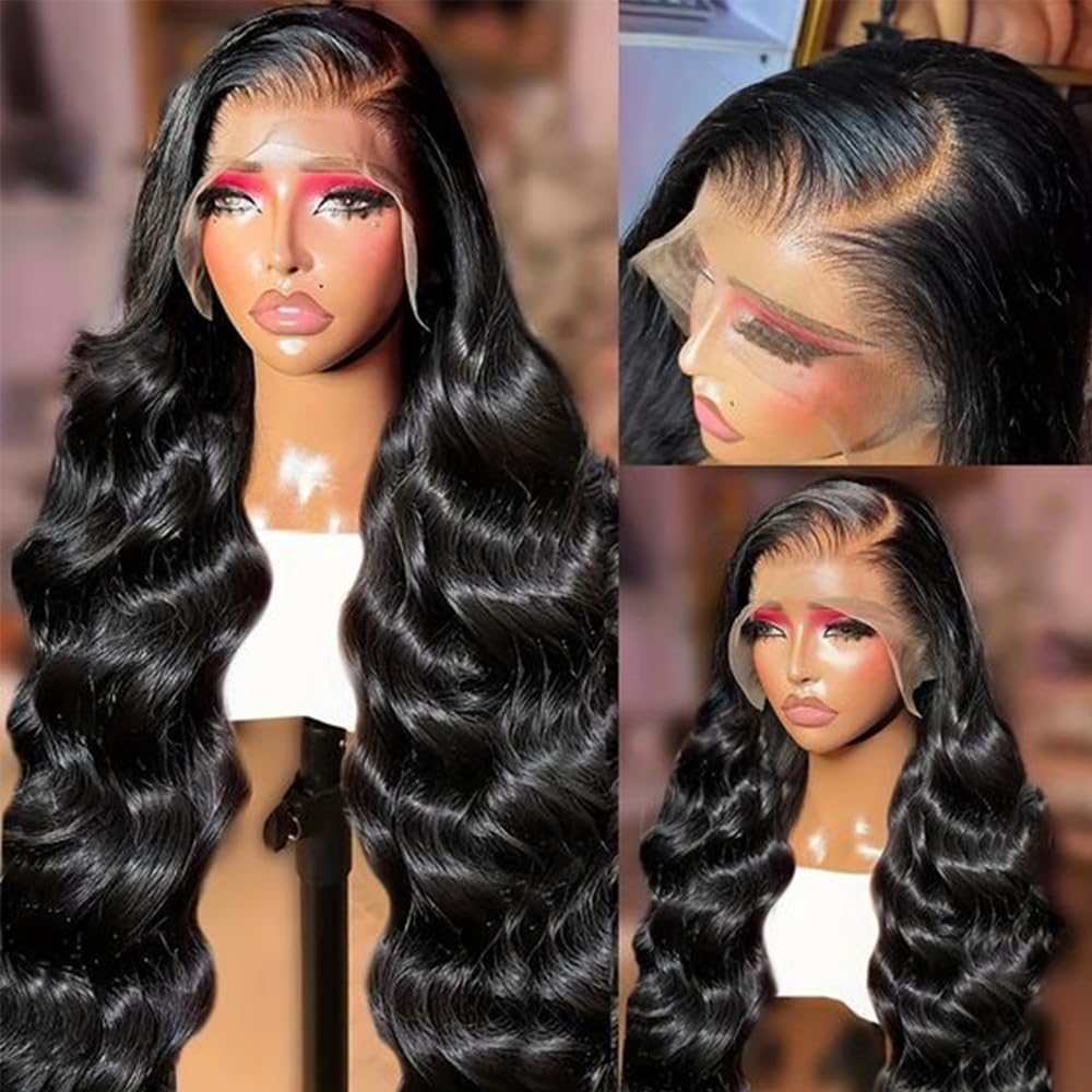 PERISMODA 13x6 Body Wave Lace Front Wigs Human Hair Pre Plucked Glueless Wigs Human Hair 180% Density Body Wave 13x6 HD Transparent Frontal Wigs for Women 20 Inch - Image 2