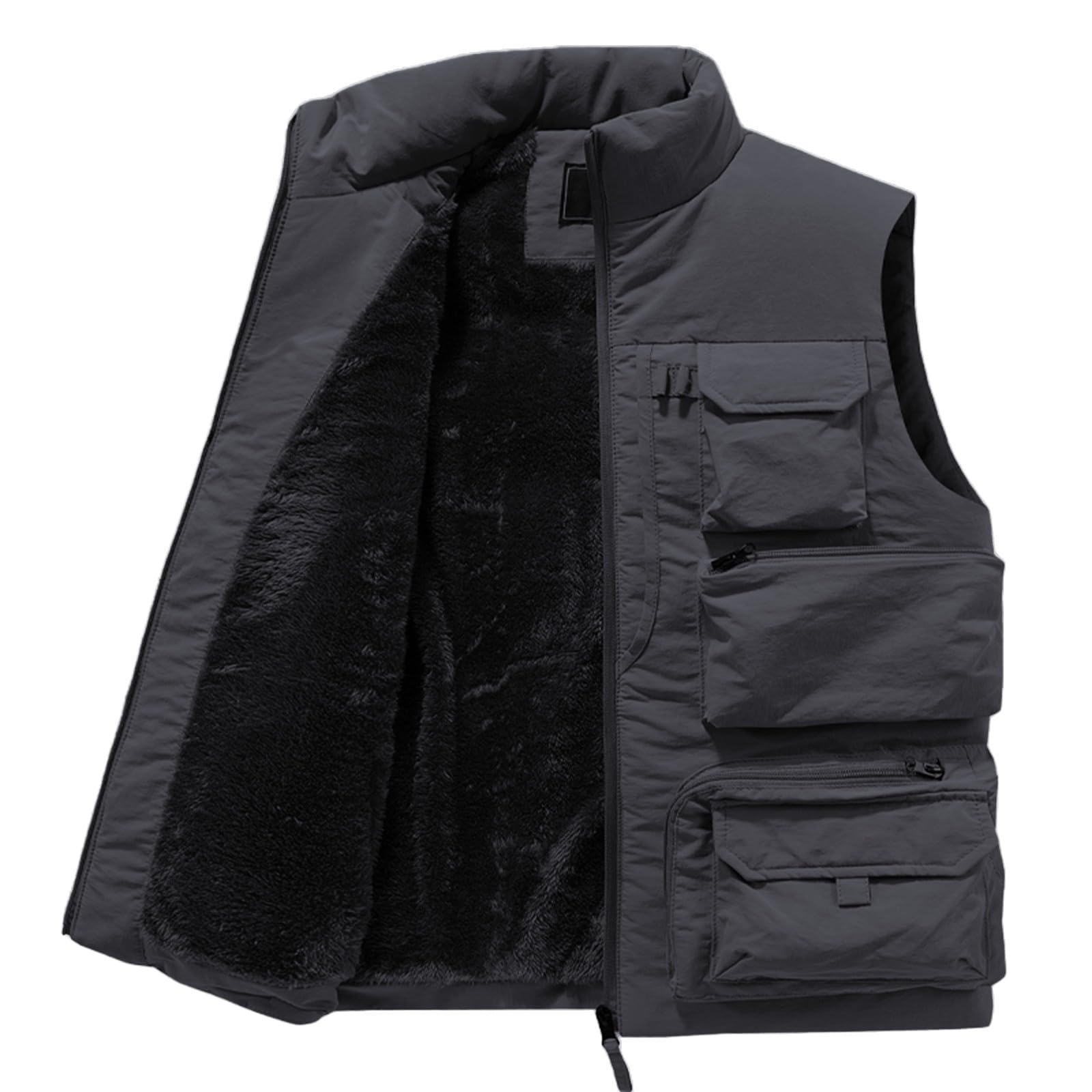 Gilet utilitaire multi-poches pour homme – Gilet tactique léger sans manches avec fermeture éclair, design en tissu durable, gilet cargo d'extérieur pour la pêche, le camping, la photographie et les