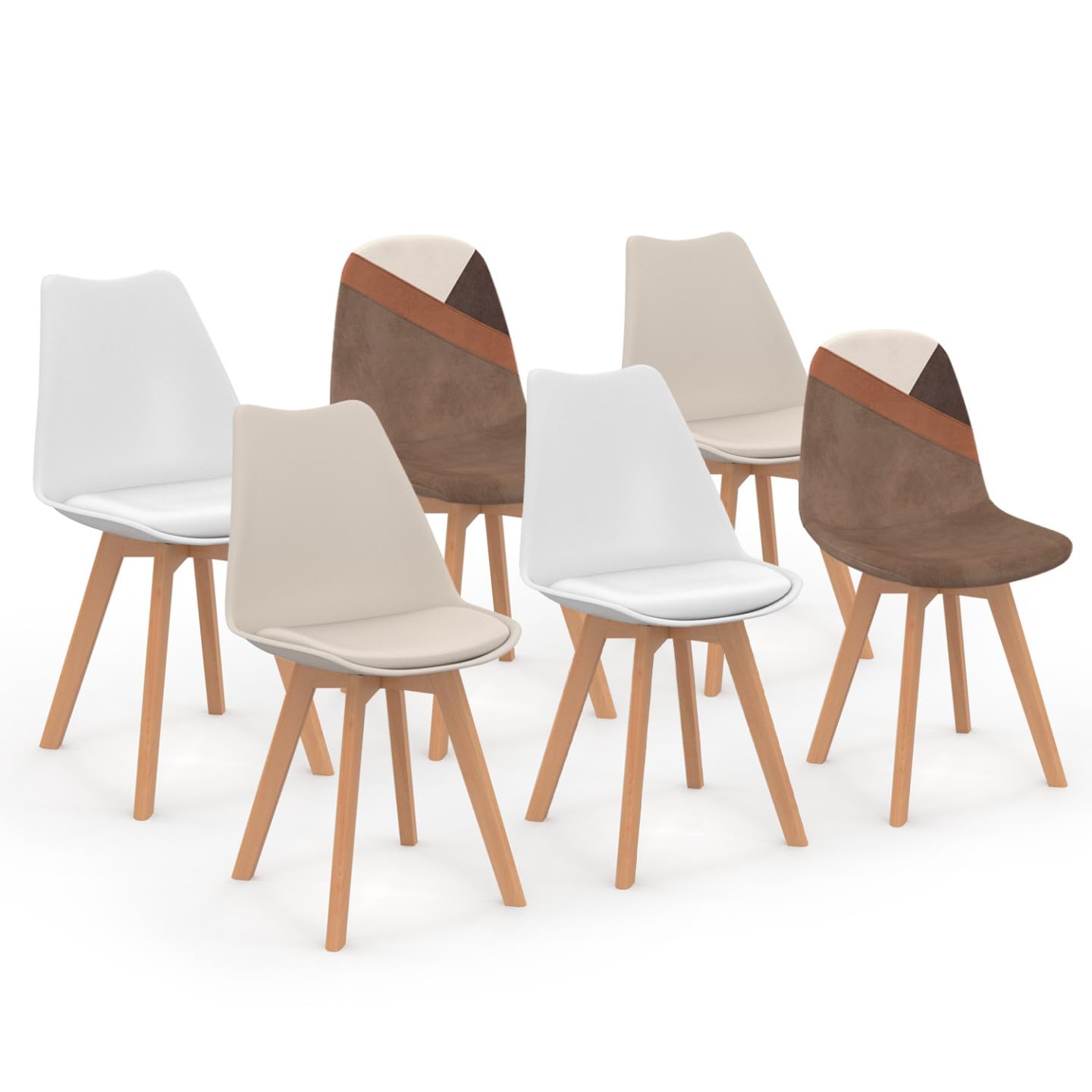 IDMarket - Lot de 6 chaises scandinaves SARA en Velours
