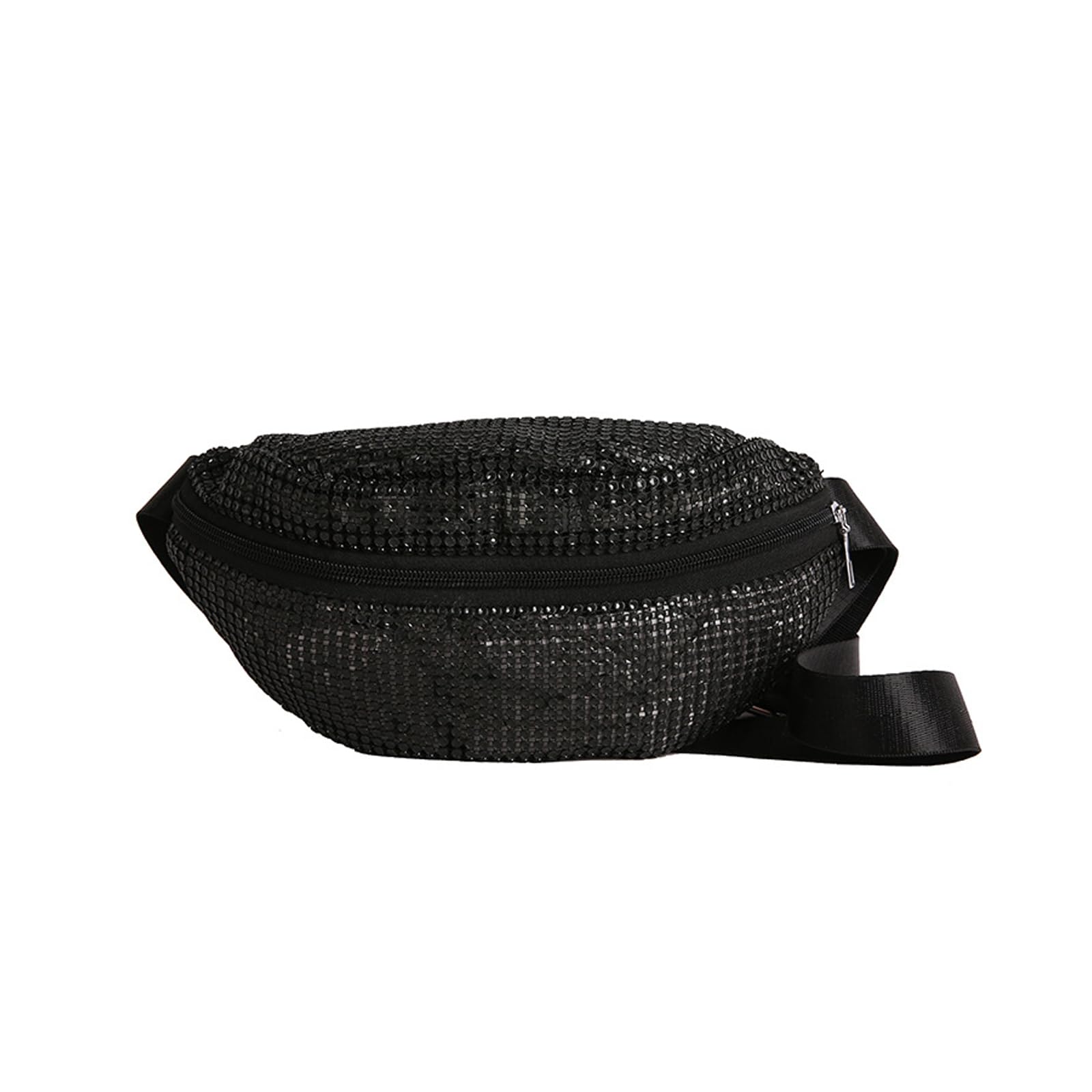 Elnwnnkc Stylish Women Waist Pack Rhinestones Accent Chest Bag Shoulder Bags Casual Crossbody Purse Zippered Pouches for Essential Stylish Waist Bag for Women