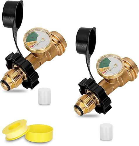 Medidor universal de tanque de propano y adaptador para tanques de 100 libras y 20 libras  Conector Pol a Qcc1 de doble ajuste  Medidor de gas LP