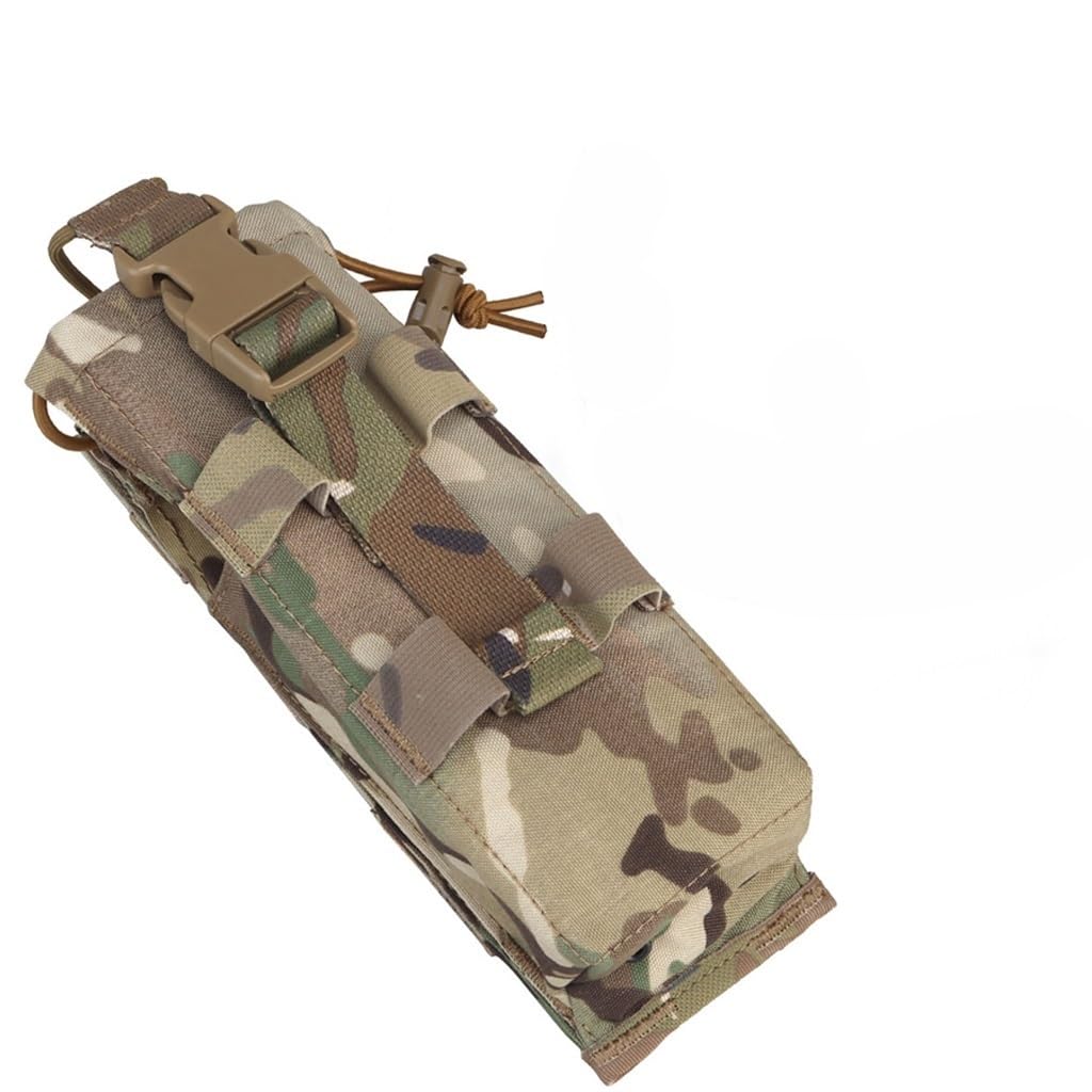 Universal Tactical MOLLE Radio Pouch, Drop-Down Walkie Talkie Radio Bag, Radio Holder for Duty Belt Two Ways, Elastic Hands-Free Nylon Case for PRC152/148 Radios