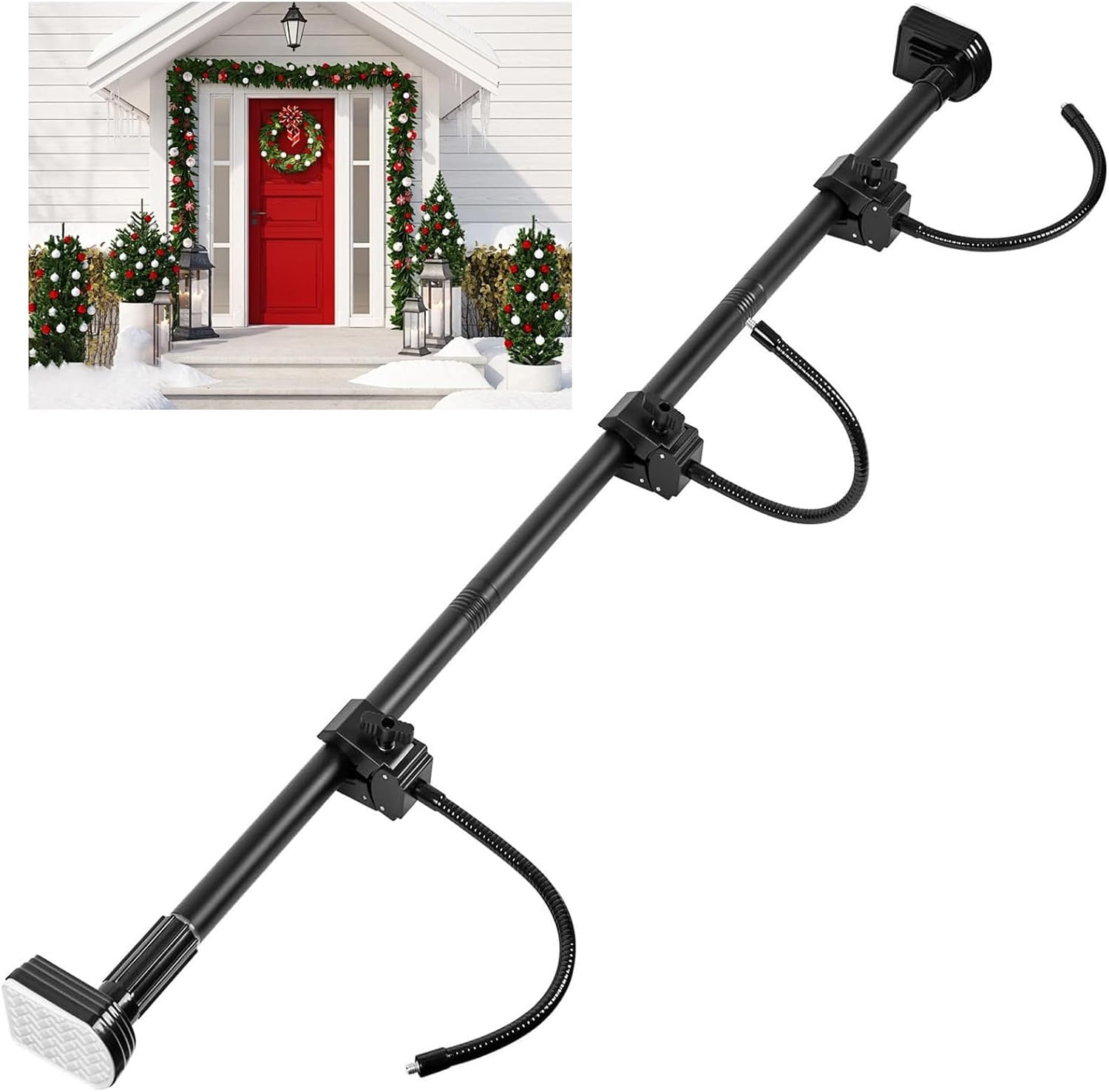 2025 Adjustable Heavy-Duty Door Garland Hanger for Christmas & Halloween, No Hardware Needed, Fits 59-67in Doors, Perfect for Front Door Decor