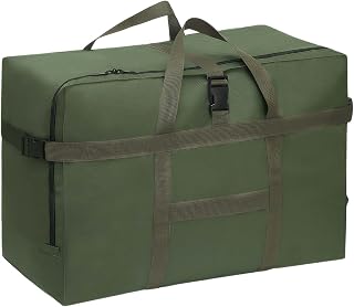 Große Reisetasche, Faltbare Reisetasche mit Handschlaufe, wasserdichte Tragetasche, für Fluggesellschaften Reisen Camping Umzug und Schule, für Herren Damen, 60 * 30 * 42cm, Grün