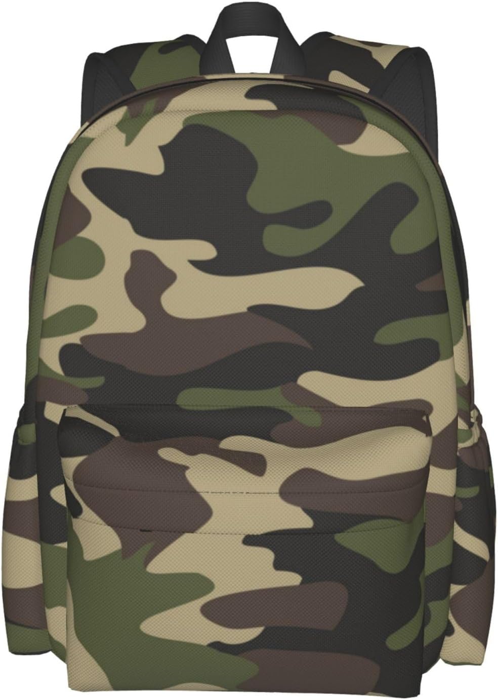 Camouflage Pattern Laptop Backpack For Men Women, Green Camo Lightweight Daypack Bookbag For Daily Commutes Business Travel Hiking - Image 9