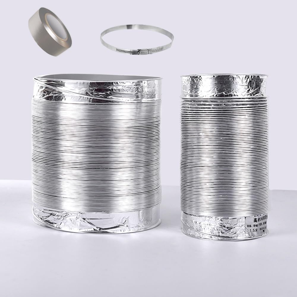 Elastyczny wąż odpowietrzający suszarki z folii aluminiowej – 4 m, odporny na ciepło, izolowany kanał do okapu kuchennego, dmuchawy HVAC, przepływ powietrza i trwałość