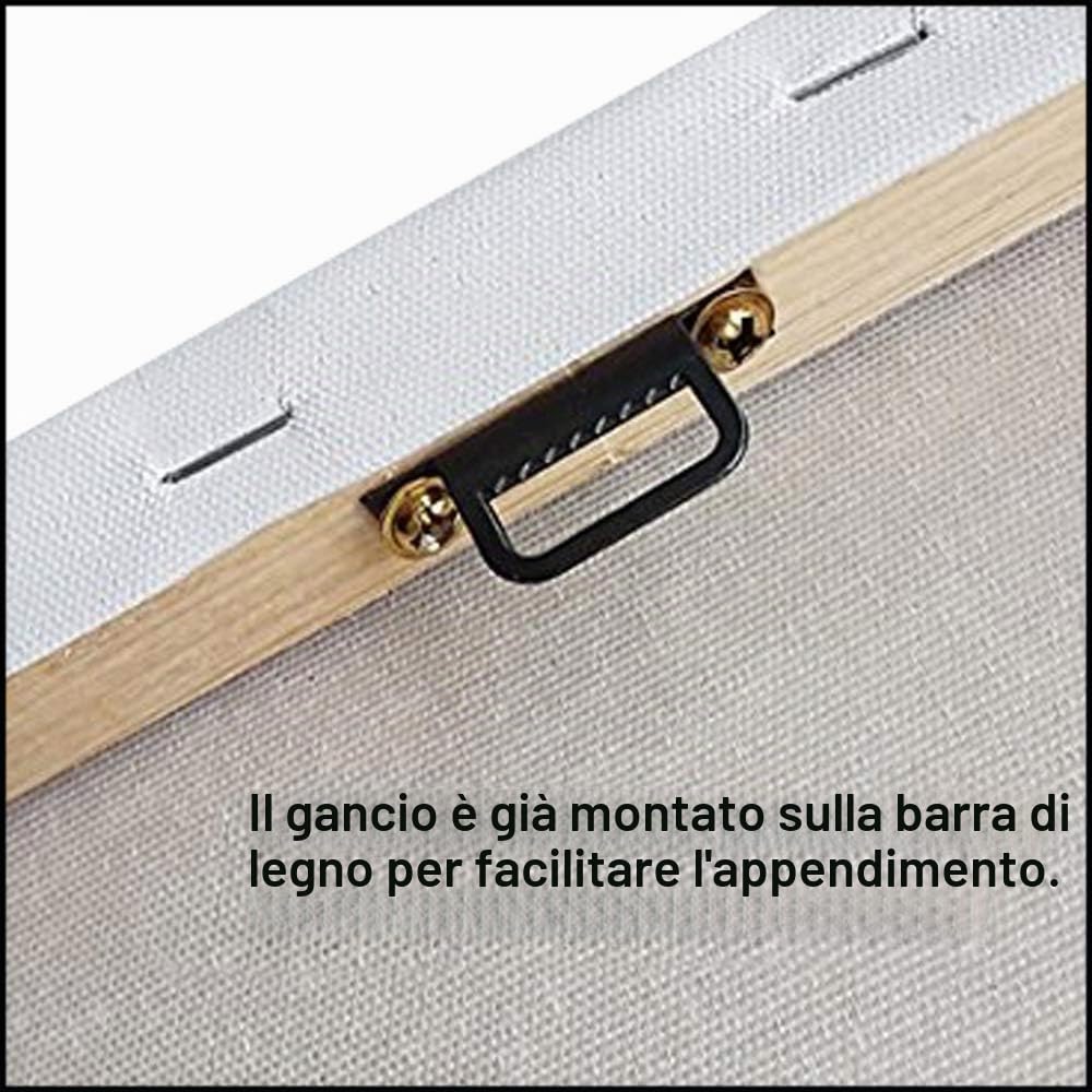 Wieco Art – opera d'arte floreale moderna 100% dipinta a mano e incorniciata con motivo astratto floreale, olio su tela, da parete, pronta da appendere, per soggiorno, camera da letto, decorazione della casa e delle pareti