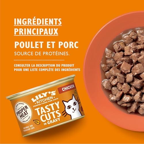 Lily's Kitchen Bouchures savoureuses avec Poulet pour Chats – Nourriture Humide Naturelle, sans céréales (18 x 85 g) – Image 3