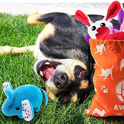 AWOOF Hundespielzeug Stabiles Interaktives Spielzeug für Hunde, Quietschendes Plüsch Hundespielzeug, Kauknochenspielzeug… – Bild 8