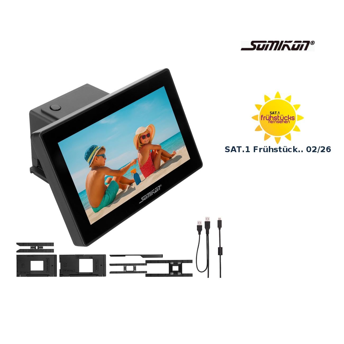 Scanner de diapositives et négatifs 48 Mpx avec écran tactile 7" SD-1805 [Somikon]