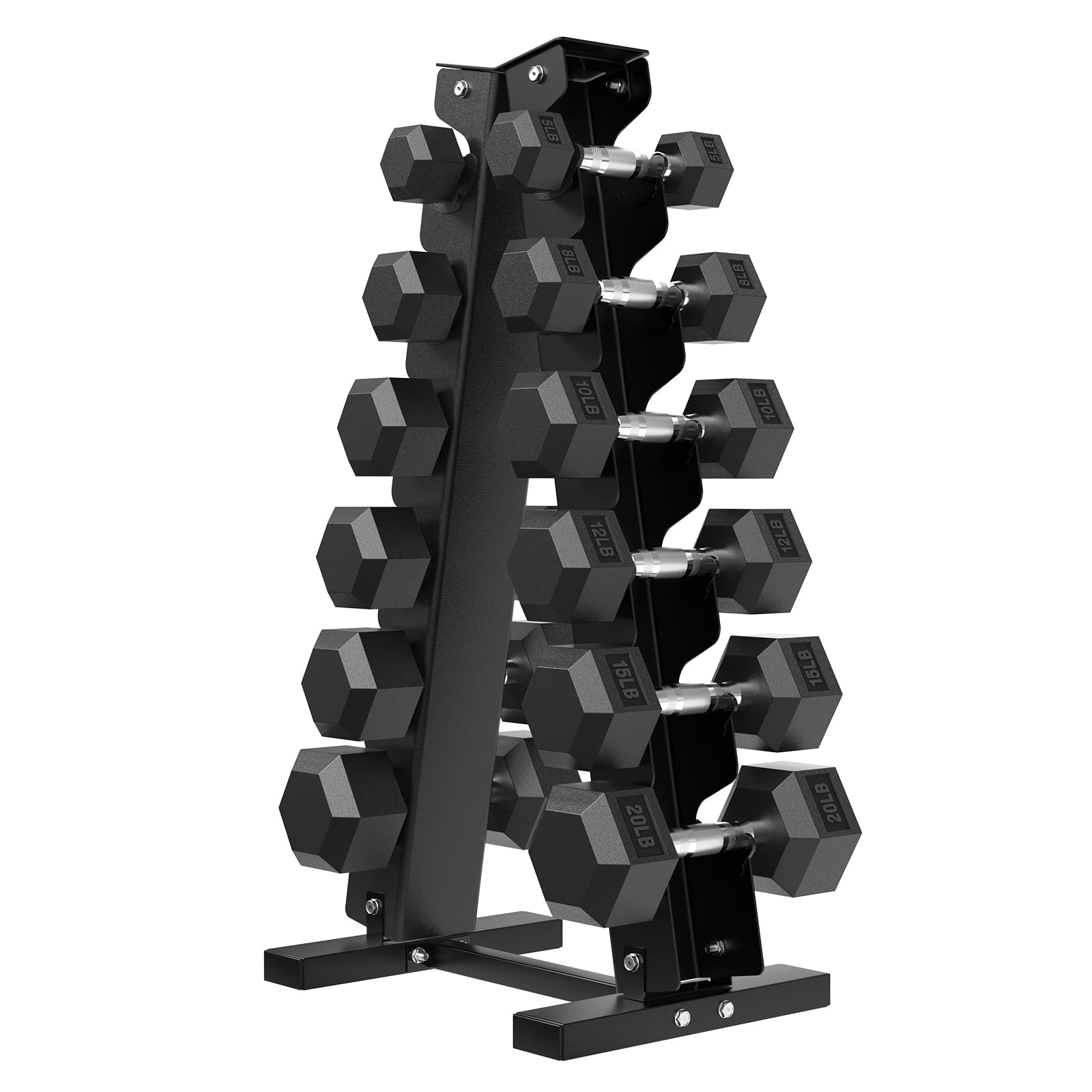 Hex Weights Dumbbell Set with Rack Half-Pound Increment Rubber Coated Sets for Precision Weight Training Micro-Loading Free Hand