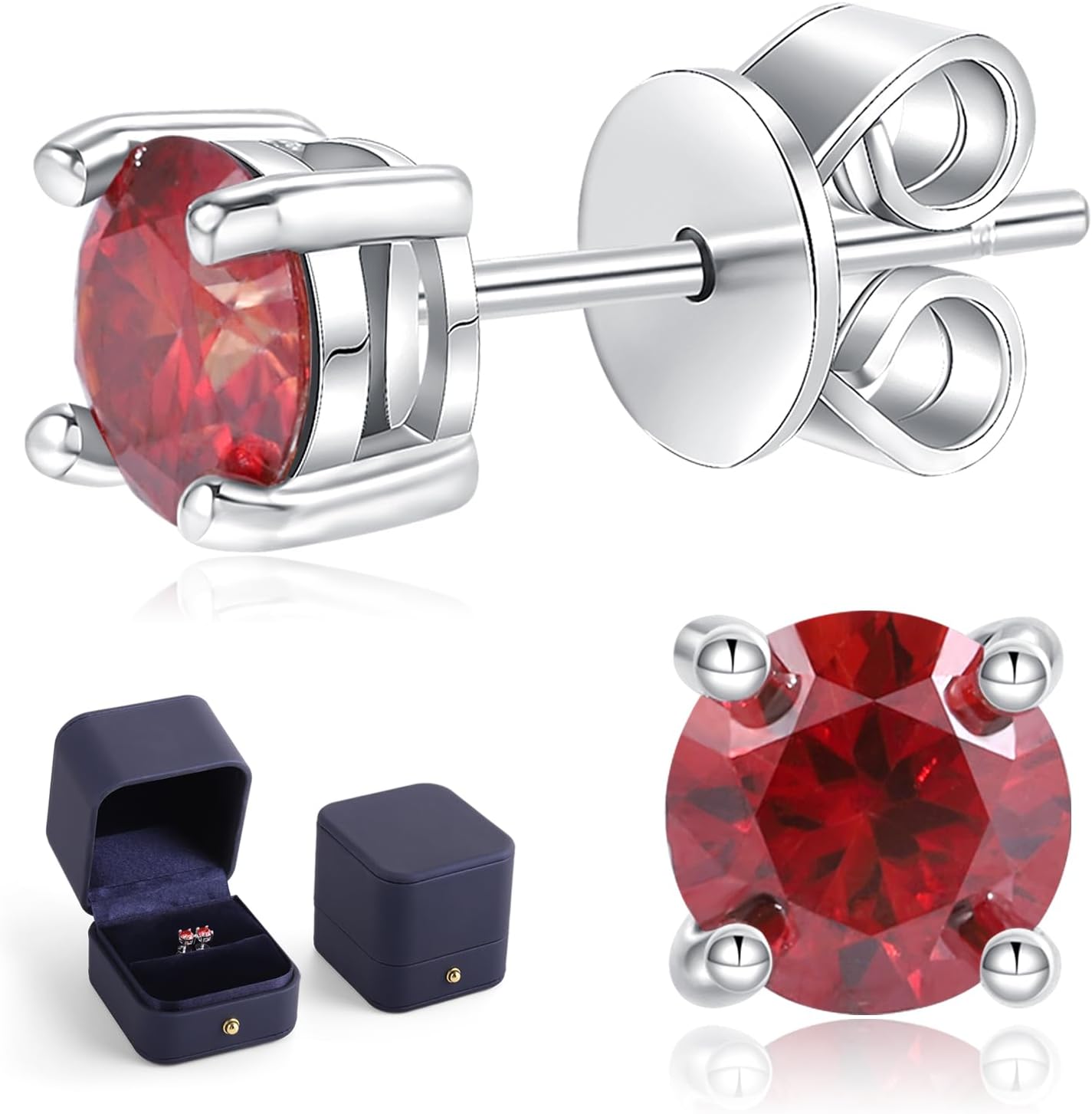 Moissanite Stud Earrings 1-4ct S925 Sterling Silver Earrings Moissanite Earrings Hypoallergenic Lab Created Diamond D Color Jewelry Gifts for Women Men Valentine's Day