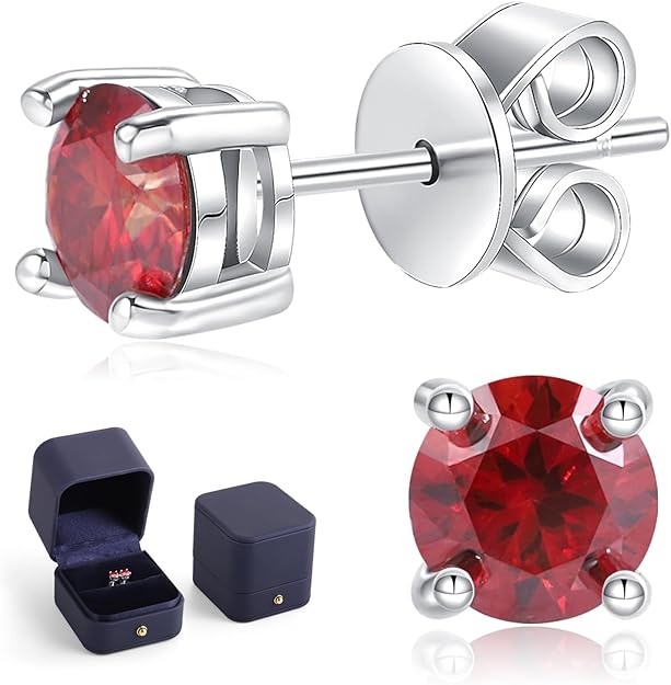 Moissanite Stud Earrings 1-4ct S925 Sterling Silver Earrings Moissanite Earrings Hypoallergenic Lab Created Diamond D Color Jewelry Gifts for Women Men Valentine's Day