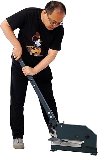 Miniatura 8 de Cizalla de placa de hoja de 10 pulgadas, tipo de montaje de construcción sólida de metal industrial, cizalla de metal de alta precisión, gris