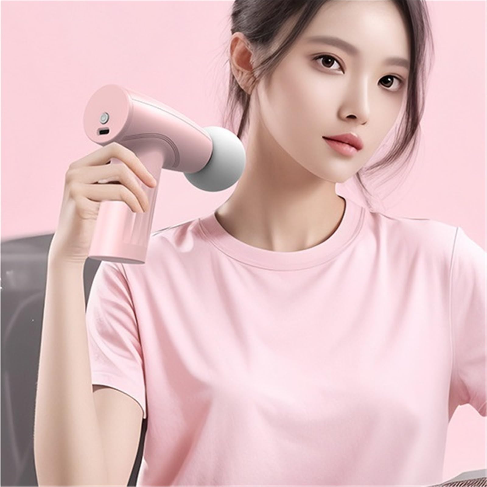 Masajeador portátil, Mini Pistola De Masaje, Masajeador Muscular Portátil Recargable Por USB Para Recuperación Física Y Regalo Relajación(Pink)