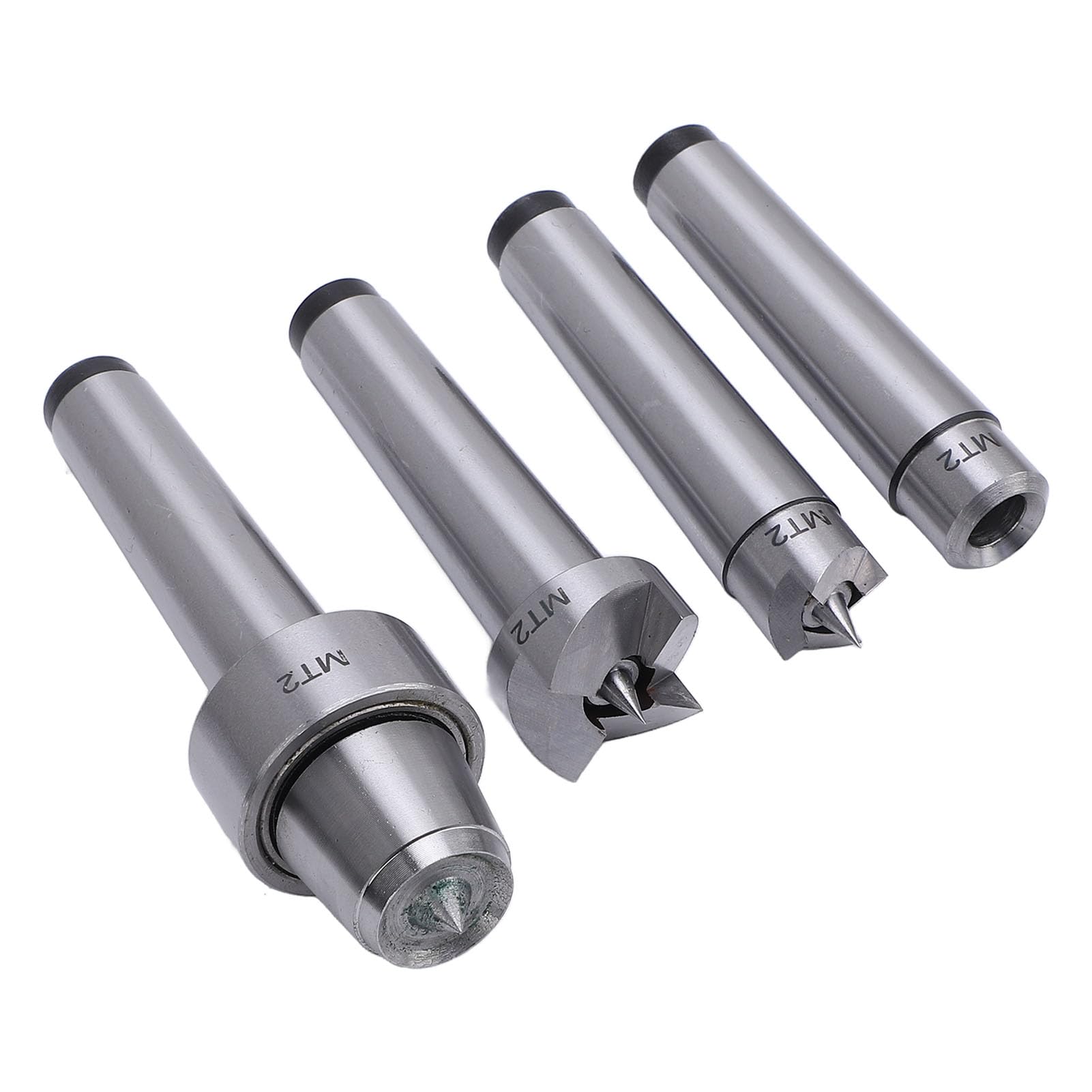 TYTOGE 4 Pcs Wood Lathe Drive Spur Cup Set MT2 Lathe Live and Drive Center Set with Wooden Box for Woodworking Metalworking