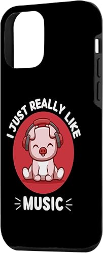 Miniatura 2 de iPhone 12 mini Kawaii Pig I Just Really Like Music Kawaii Aesthetic Case